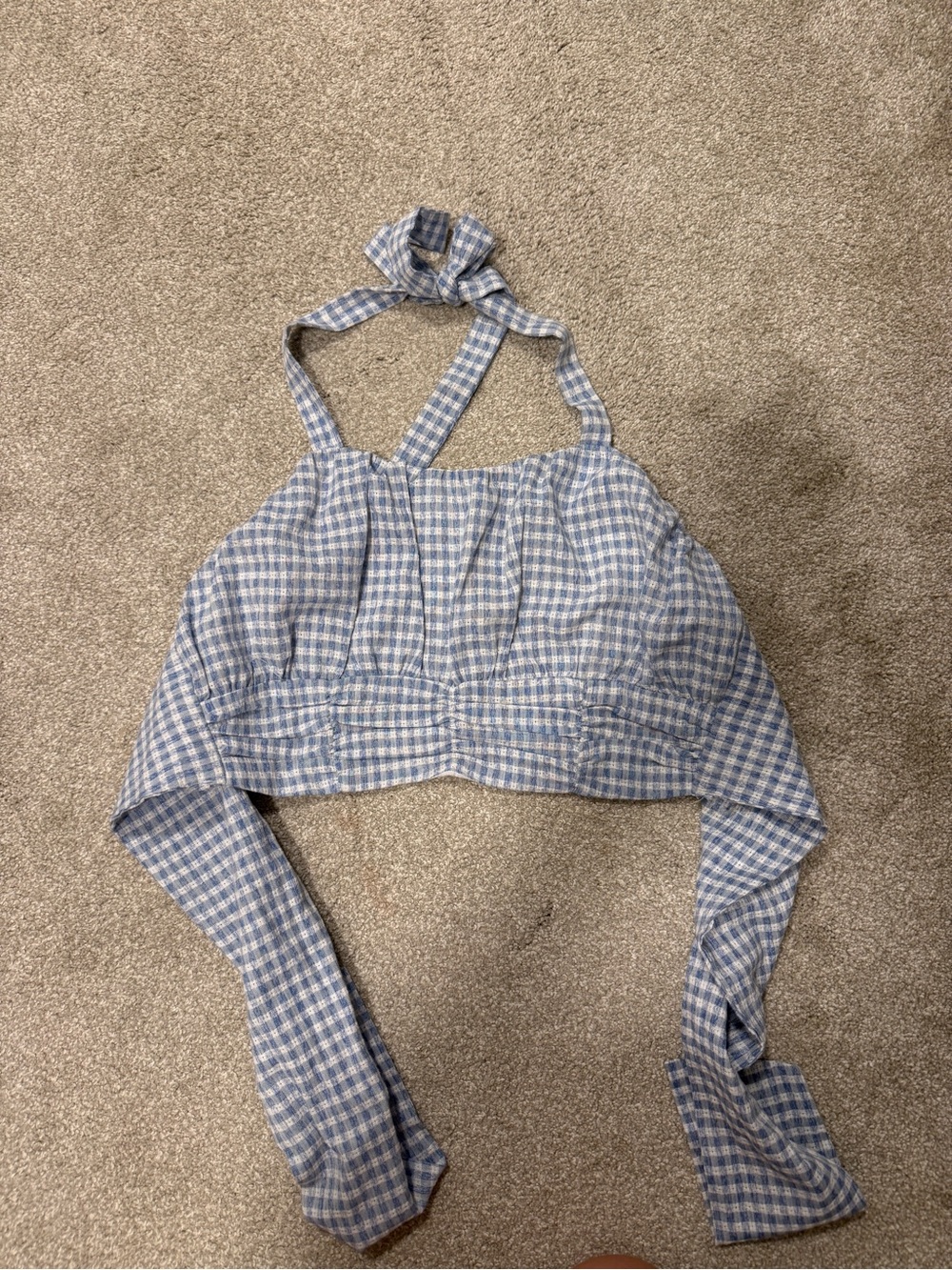 Gingham Blue White Altar’d State Halter Top